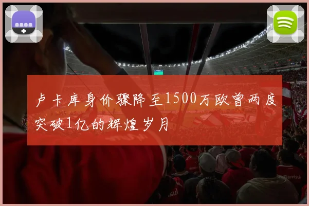 卢卡库身价骤降至1500万欧曾两度突破1亿的辉煌岁月